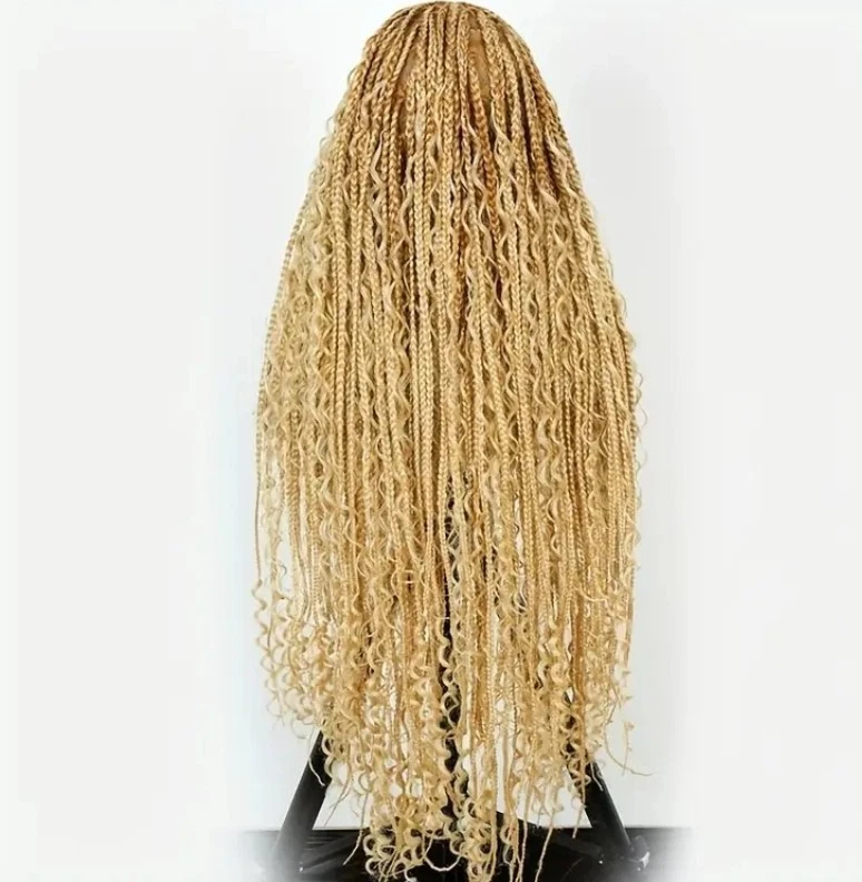 [Peluca Trenzada Boho 36"] Peluca AliPearl 36 Pulgadas Encaje Completo Boho Trenzada Juegos con disfraces... Foto 2 de 4