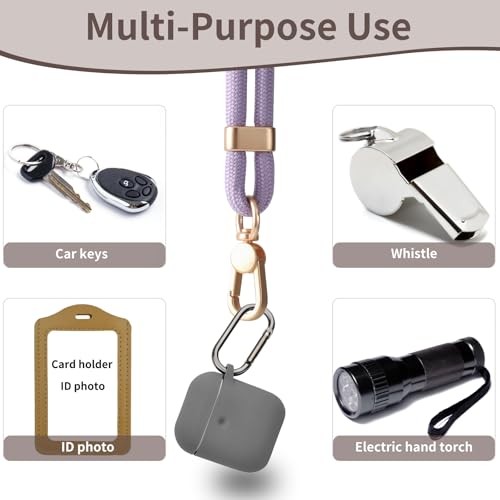 Cell Phone Lanyard for iPhone - Crossbody Phone Strap and Wrist Strap Purple - Photo 6 sur 7