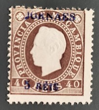 Mozambique 1893 D. Luis I Local Overprint Blue Mu# 26A MNG