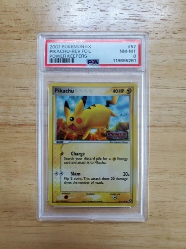 Pokemon PSA 8 NM-MINT 2007 Pikachu Power Keepers Reverse Holo Stamped Card