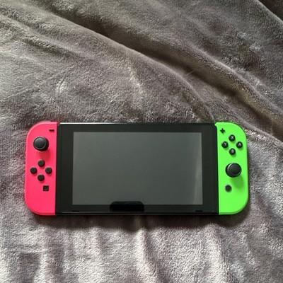 Nintendo Switch HAC-001 Console w/ Dock, Case, Neon Pink/Green Joy-Con 32GB