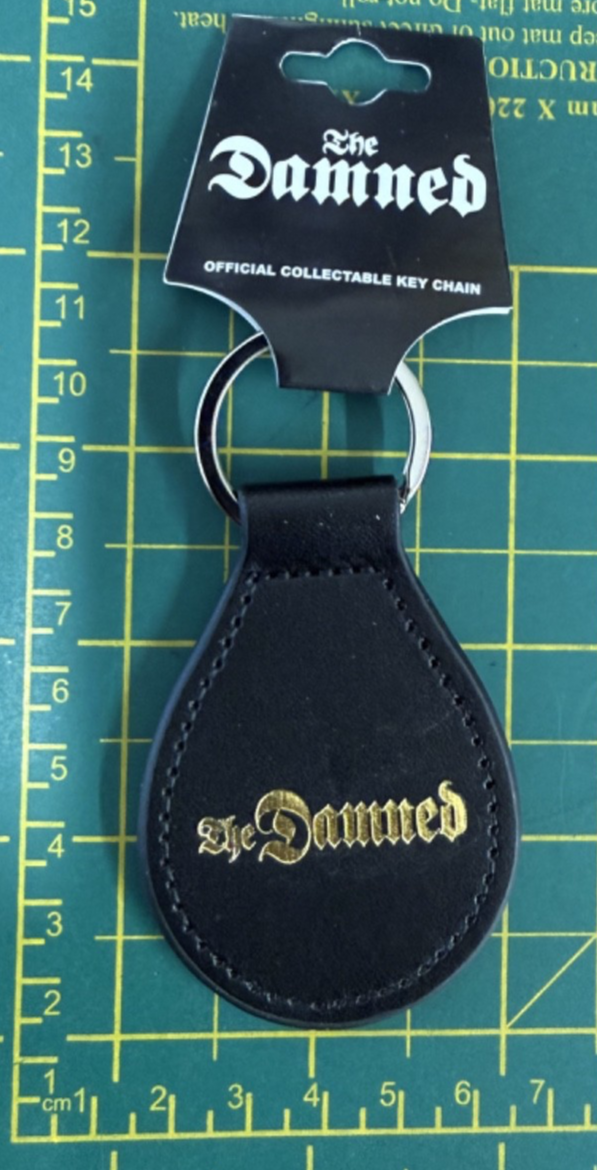 The Damned Classic Logo High Quality Leather Keyring Officially Licensed