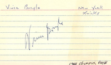 Vince Boryla Signed 3x5 Index Card 1948 Olympics Gold New York Knicks