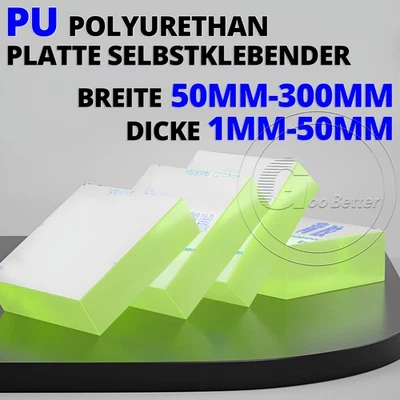 PU Polyurethan Platte Selbstklebender Gummiblock Dämpfungskissen Dicke 1-50 MM - Bild 1 von 4