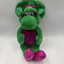 Vintage 1992 Baby Bop Dinosaur Green Plush Stuffed Animal Barney and Friends 15  