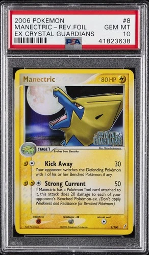 2006 POKEMON EX CRYSTAL GUARDIANS #8 MANECTRIC-REVERSE FOIL PSA 10