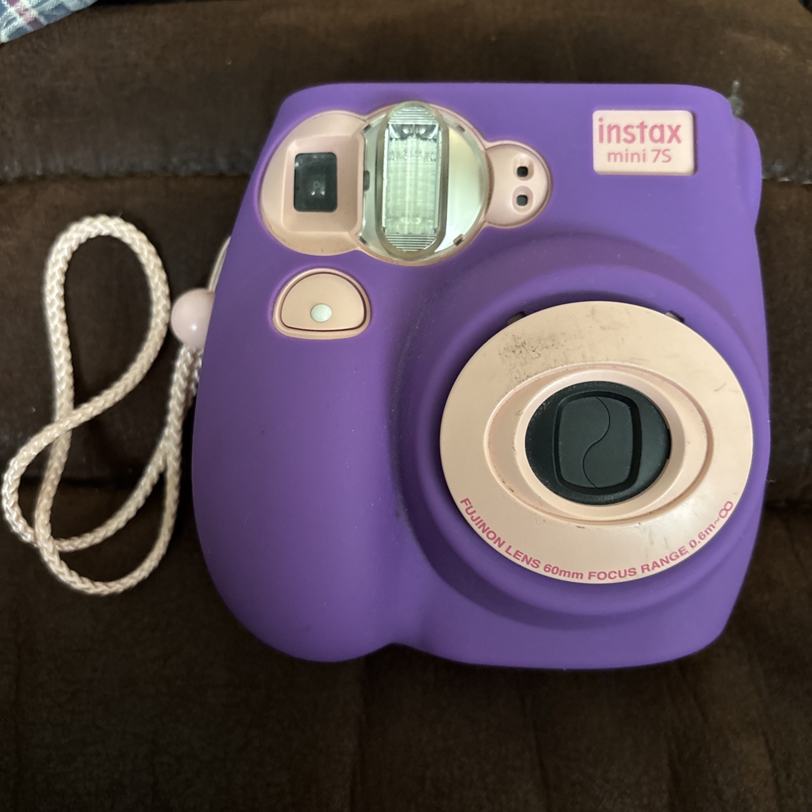 Fujifilm Instax Mini 7S Pink Camera with Purple Cover Tested & Working  -image