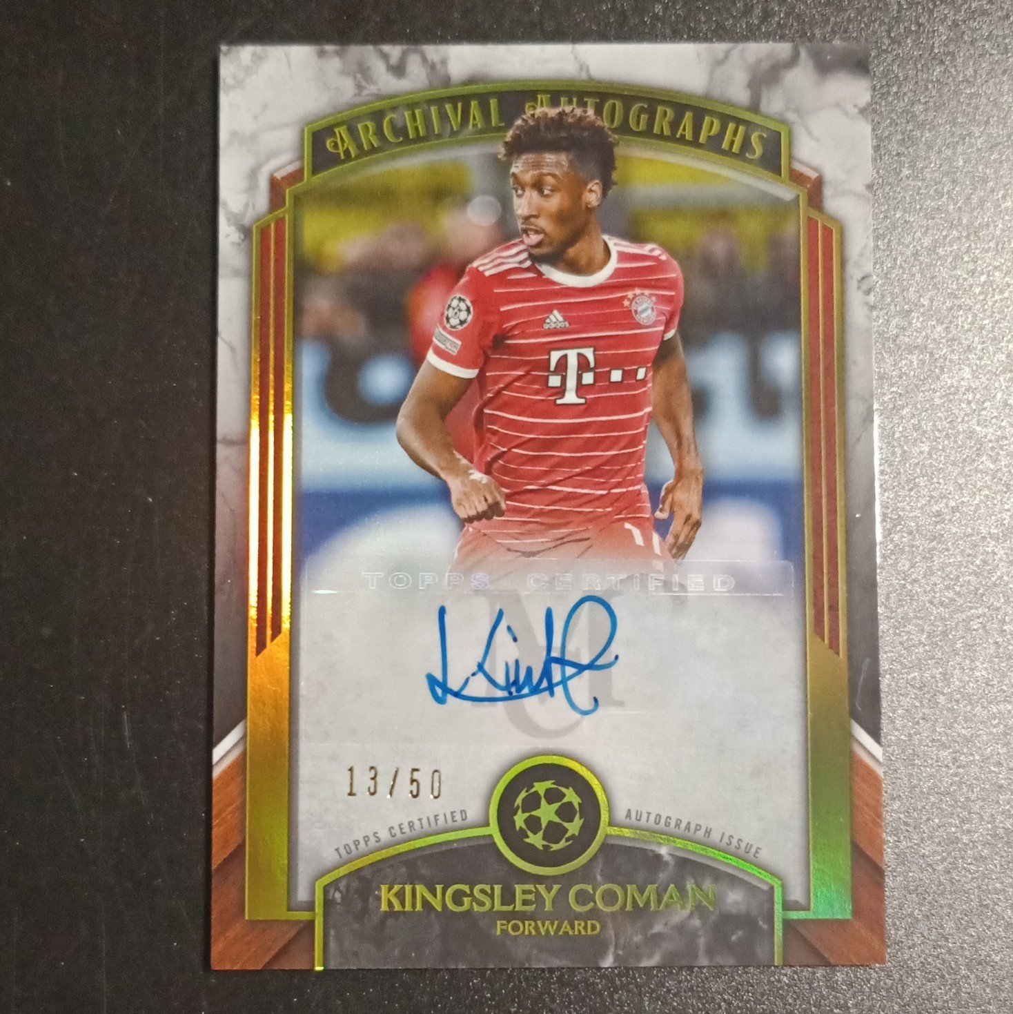 Topps UCL Museum 2022/23 Archival Autographs Kingsley Coman AA-KC /50