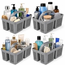 MLIKLU 4 Pack Portable Shower Caddy, Integrated Handle, Reinforced Plastic, O...