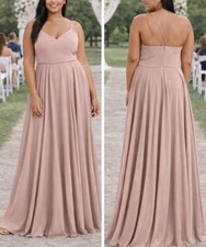 Jenny Yoo Collection Inesse Bridesmaid Maxi Dress in Dusty Pink size 10