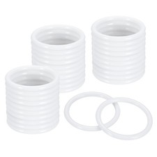 32Pcs Dream Catcher Rings, 1.9" Plastic Macrame Wreath Floral Round Hoop, White