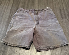 VTG Carhartt B24 Burgundy Distressed Workwear Carpenter Shorts Vintage Grunge