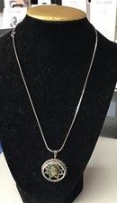 Vintage Peru srebro szterlingowe i 18-karatowe żółte złoto naszyjnik bóg słońca