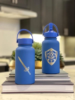 Zelda Hylian Shield & Sword Link Water Bottle, Breath of the Wild Coffee - Image 1 of 4