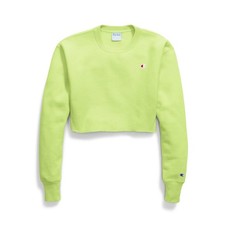 Champion Womens Reverse Weave Cut Off Long Sleeve Vintage Crop Sweatshirt Size L