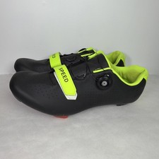 Speed Microtex Cycling Bike Shoes Black Green Size 47EU 12US