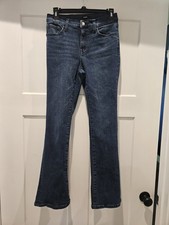 Express Women Bootcut Jeans Blue Denim Stretch Solid 5-Pocket Size 8