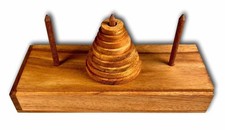 Tower of Hanoi Wood Puzzle 9 Ring Classic Brain Teaser
