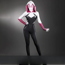 Gwen Stacy Spider Adults Spandex Bodysuit Halloween Cosplay Costume Jumpsuit NEW