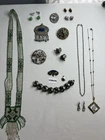 New ListingVTG ART DECO JEWELRY LOT 15pcs STERLING SILVER BRACELET BROOCH REPAIR NECKLACE