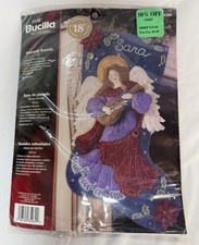 Bucilla ANGEL HEAVENLY SOUNDS Felt Applique Christmas Stocking Kit 85269 Sealed