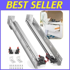 Self-Closing Drawer Slides, Full Extension - 21 Inch, 6 Pair