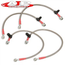 Silver 4pc Fr Racing Stainless Steel Brake Line Kit For 2003-2012 Honda Accord Silver 4pc Fr Racing Stainless Steel Brake Line Kit For 2003-2012 Honda Accord
