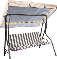 LED Lighted Porch Swing Canopy Replacement Waterproof Swing Top Cover LED Swing 