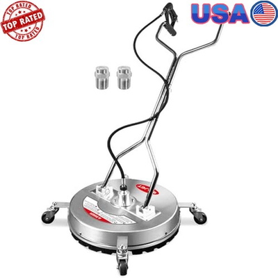 #ad 20 In Pressure Washer Surface Cleaner 4500PSI Heavy Duty 4 Wheels Dual Nozzles $260.30