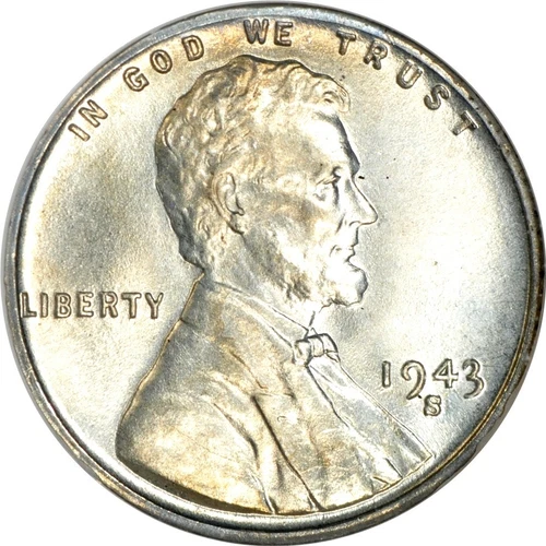 1943-S 1C (Steel) Lincoln Cent NGC MS67 OFH