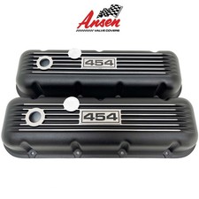 Big Block Chevy 454 Valve Covers Classic Finned - Black - Ansen Usa