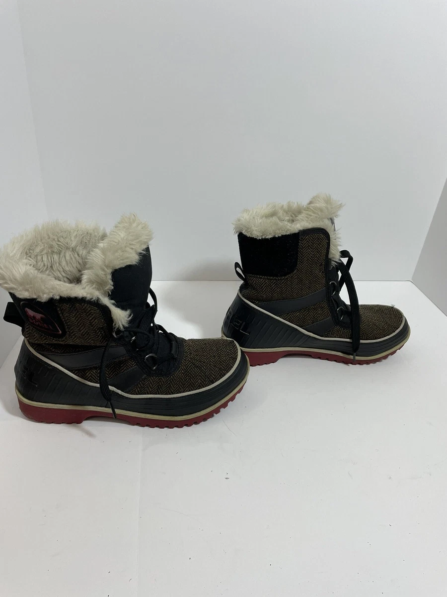 Sorel Tivoli Herringbone Brown Ankle Lace Up Boot LL5179 202