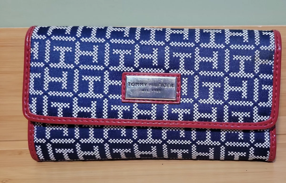 Tommy Hilfiger Red White Blue Stripe Women Wallet Excellent Condition eBay