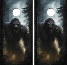 Angry Bigfoot In The Woods Cornhole Board Wraps FREE LAMINATION 4920