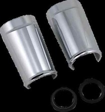AN Fat Tire Fork Boot Covers Chrome Harley El...