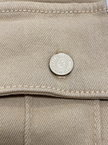 Vestido Madre Denim Talla S Cadete Mini Camisa Beige Arena Clásico Minimalista Nuevo - Imagen 7 de 14