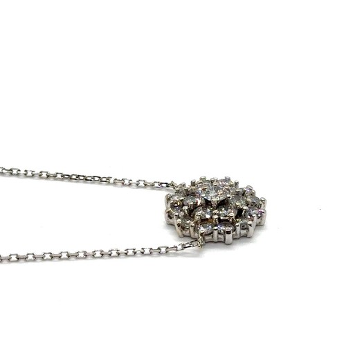 Diamond Necklace 20 Diamonds 1.00 Carat T.W. 14K White Gold 4.2g (EPJ026315) - Picture 3 of 9