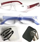 Foldable Slim Rimless Clear Plastic Reading Glasses Thin Carry Pouch Case L100F