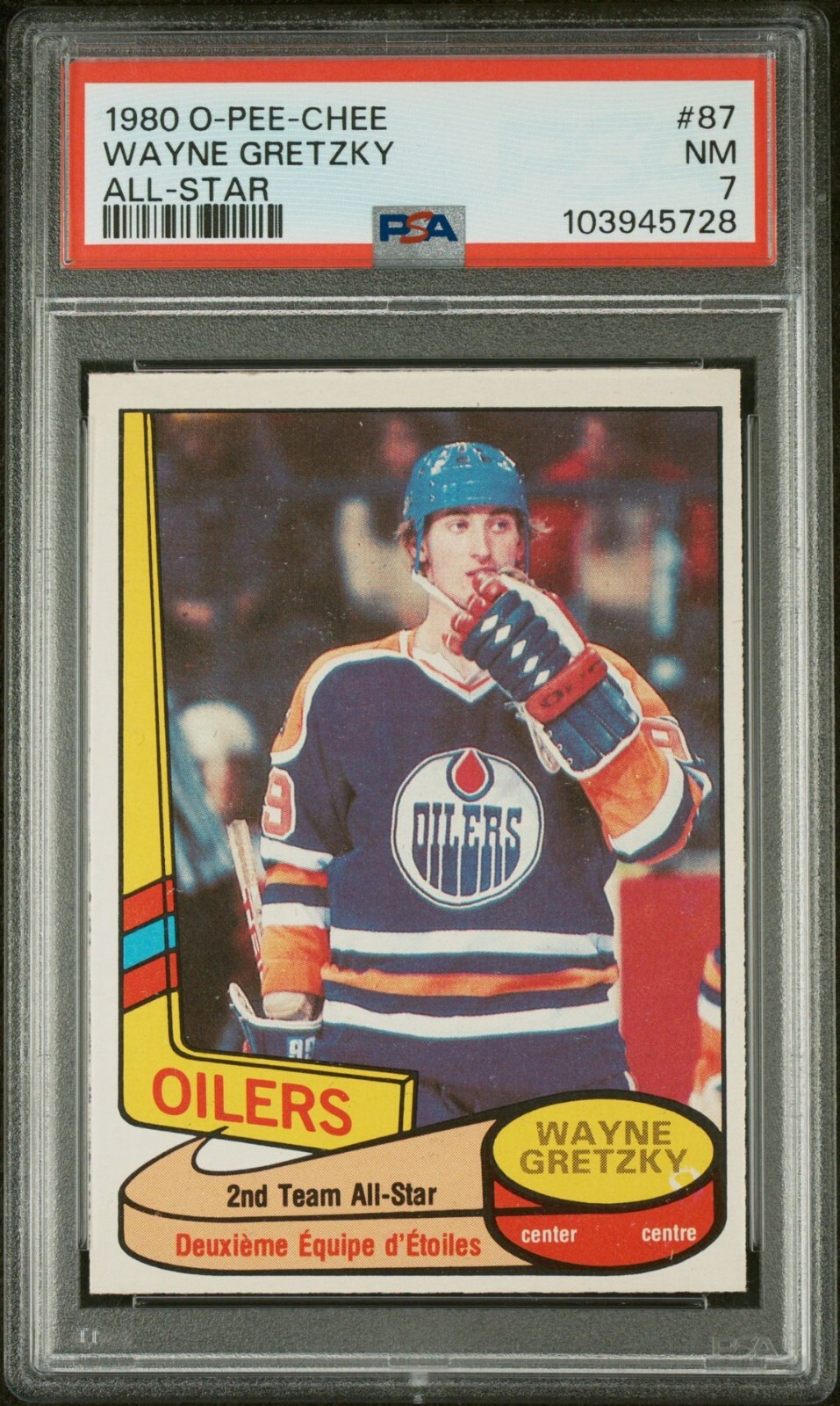 1980 O-PEE-CHEE 87 WAYNE GRETZKY ALL-STAR PSA 7