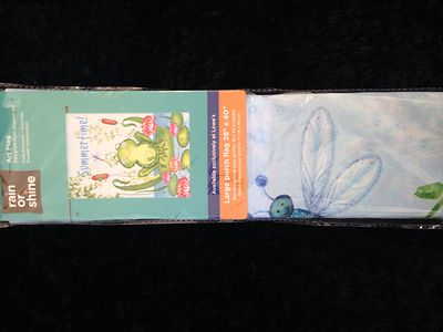 Rain or Shine Large Porch Flag 28 x 40 Summer Time Frog Lily Pads Dragon Fly 