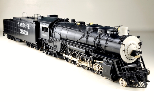 KEY HO Scale Brass SANTA FE ATSF 2-10-4 & Tender FP #3829 lights OB CS #52 EXC