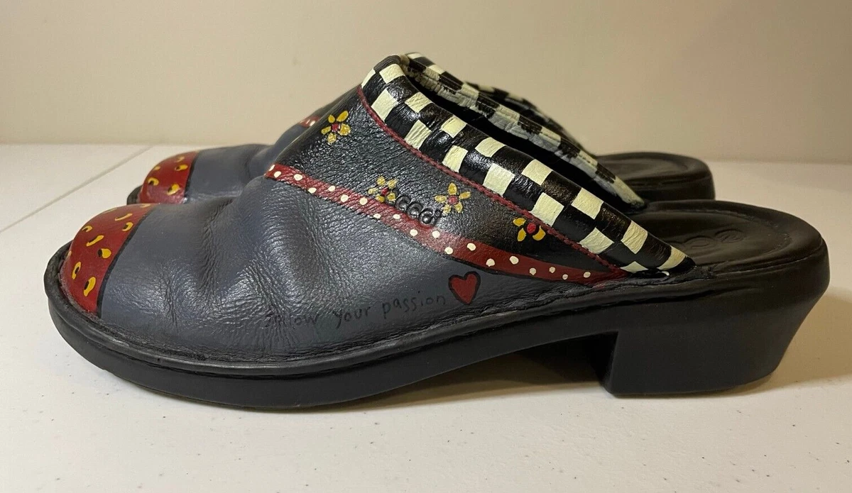 ECCO Womens Painted Mules Slides Shoes Sz 40 9 eBay