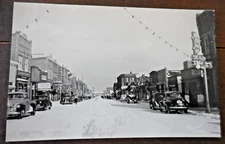 Red Lodge Montana Snowy Street Scene Sanborn Real Photo Postcard RPPC