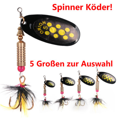 Spinner, 5 Großen, Federspoon-Spinner, Kunstköder, Hecht, Barsch, Forelle, SALE