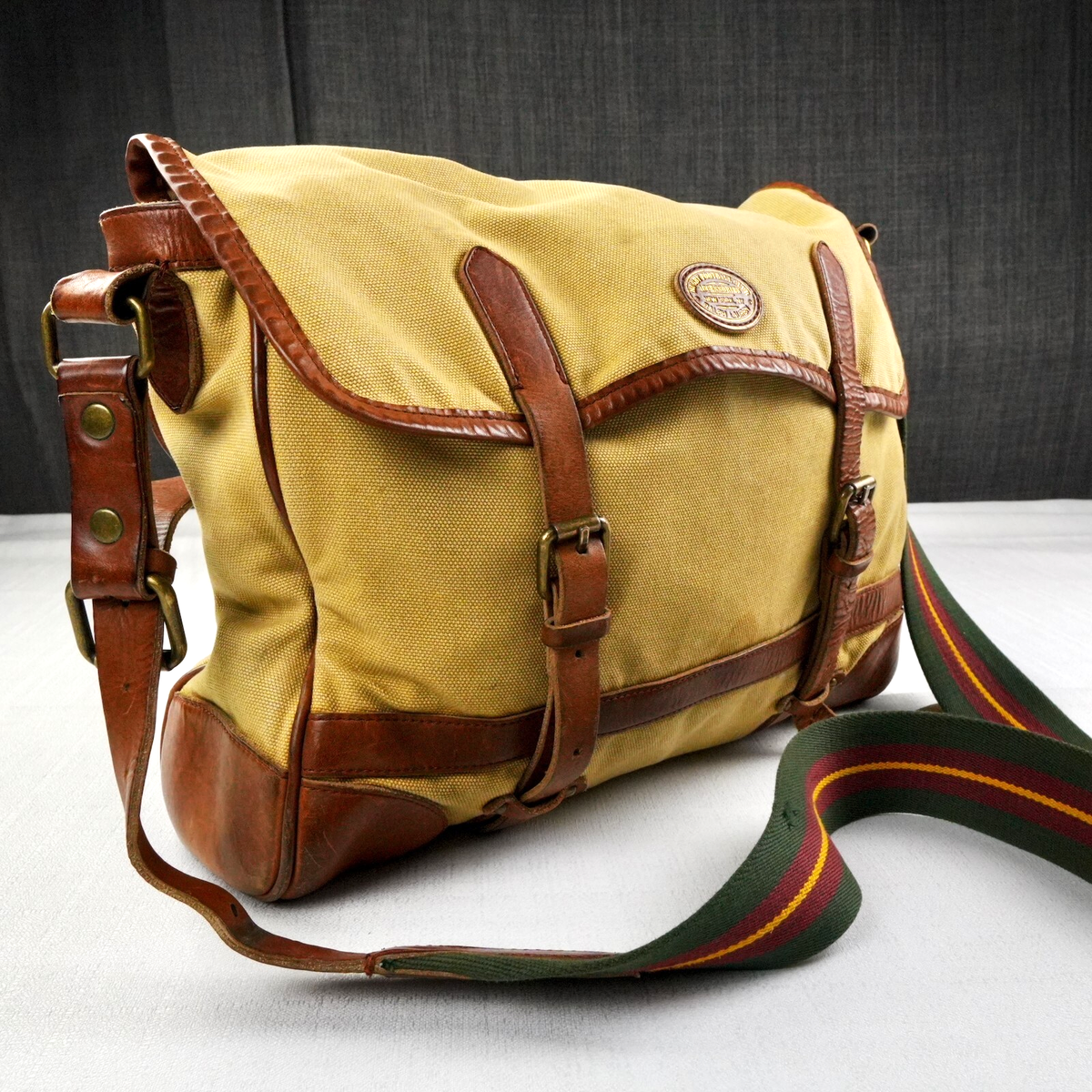 Vintage Ralph Lauren Rugby Messenger Bag Football Club Accessory