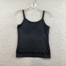 Y2K Vintage Camisole Tank Top Small Grey Slinky Stretchy Fairy Grunge Whimsigoth