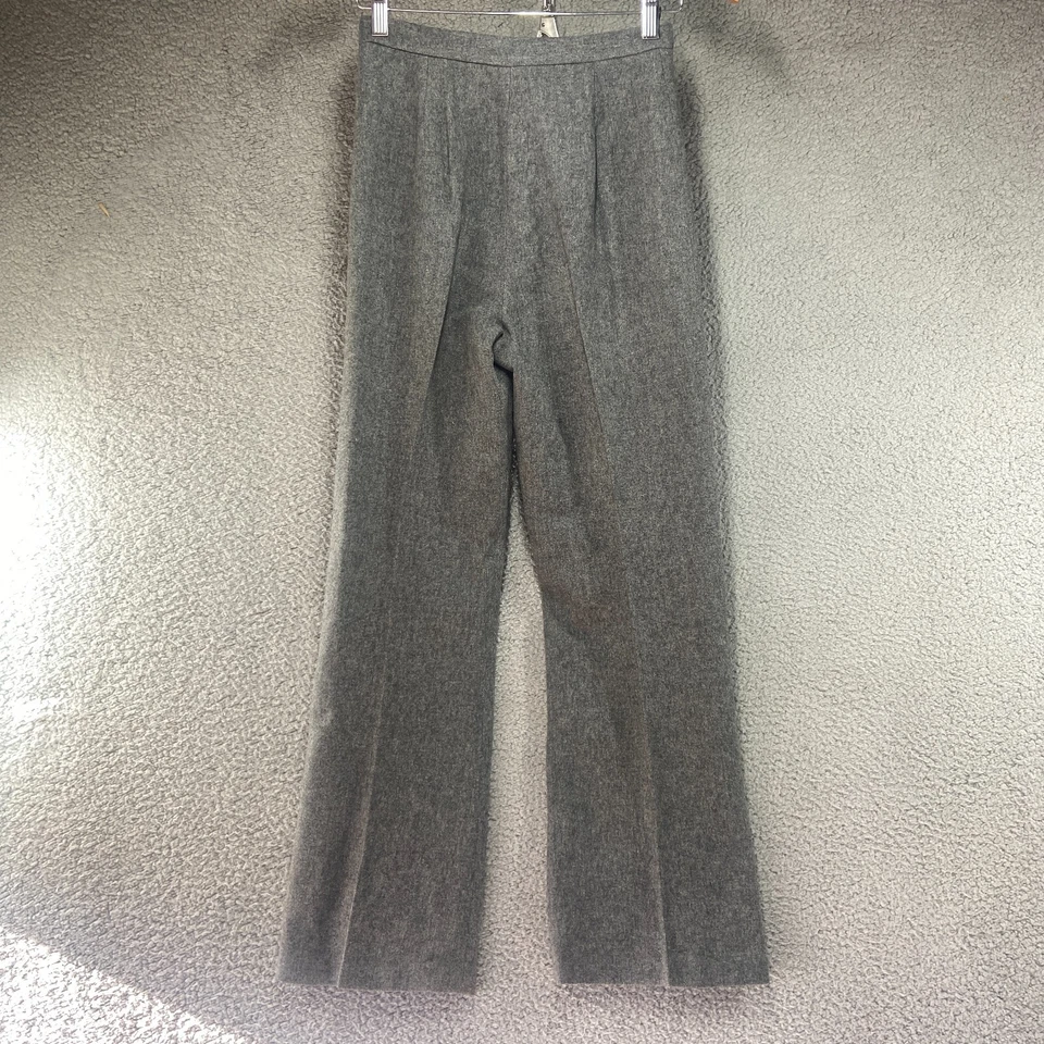 Unbranded Juniors Gray Wool Straight Leg High Rise Dress Pants Size 25 Waist - Image 4 of 4