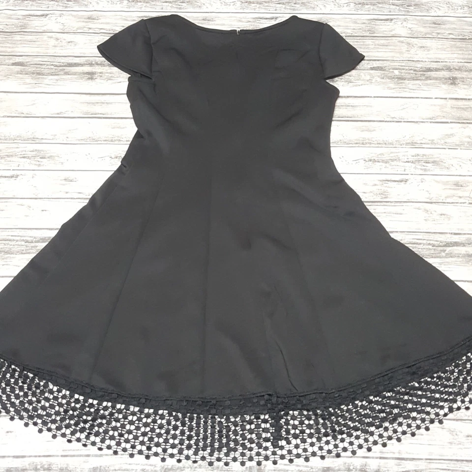 Donna Ricco New York Size 14 Women Tulip Sleeve Fit and Flare Dress Black - Image 4 of 4