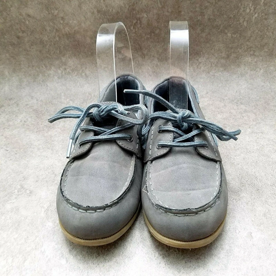 Tommy Hilfiger Niños Grandes Douglas Hampton Talla 1 M Gris Sin Cordones Barco Zapatos Mocasín Foto 2 de 4