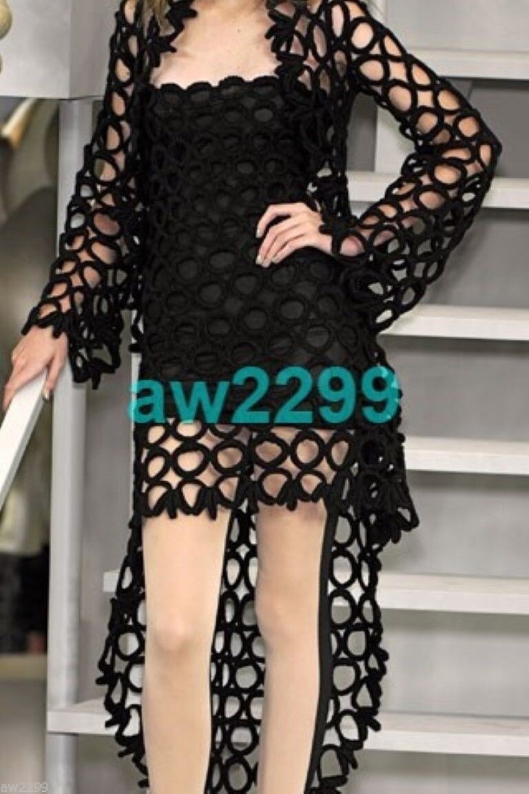 CHANEL 08A AUTHENTIC RARE RING DRESS CC LOGO BUTTON 40 38 MINT BLACK